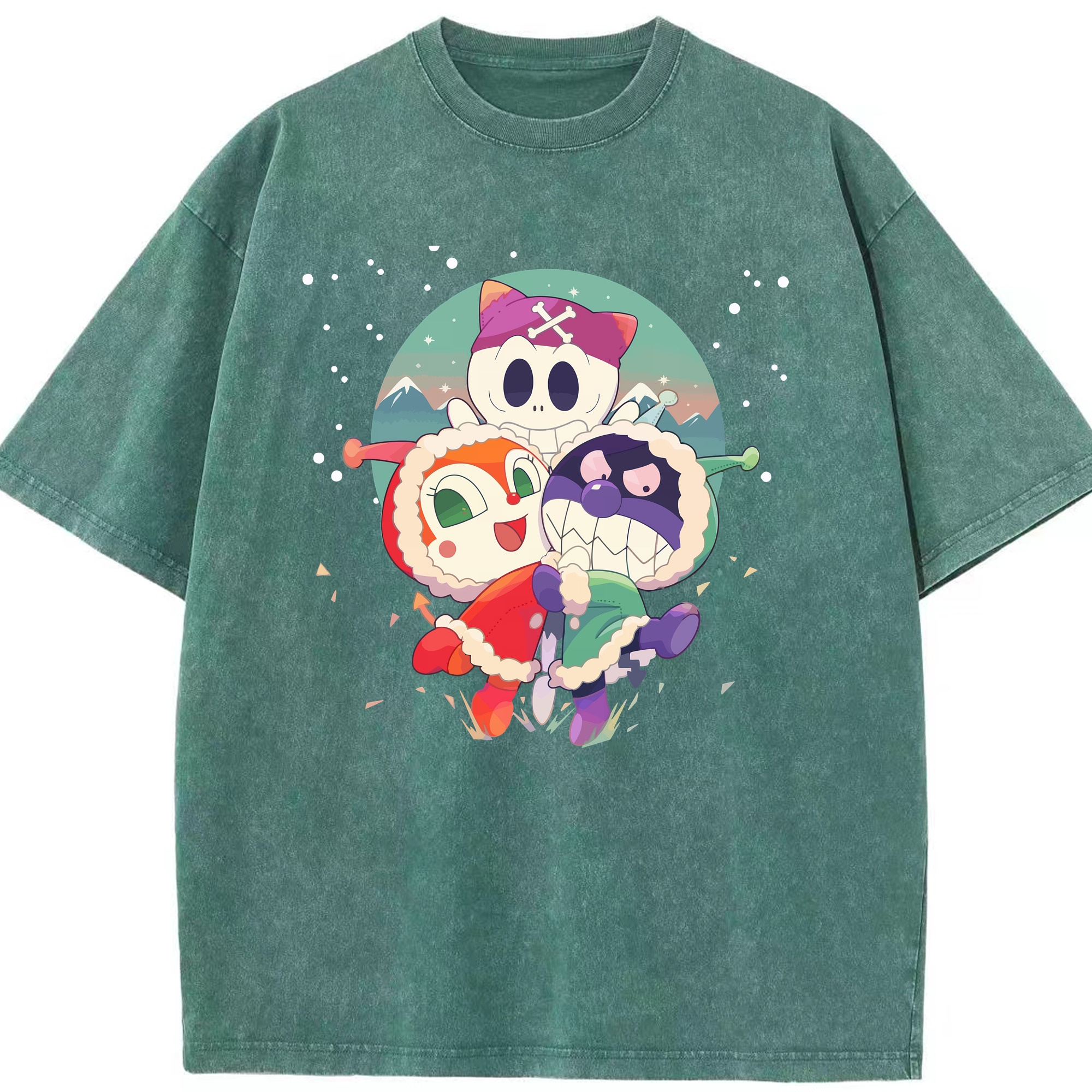 （画像用） アンパンマン Anpanman 綿100% ヴィンテージ風 半袖Tシャツ（フロントプリント）
